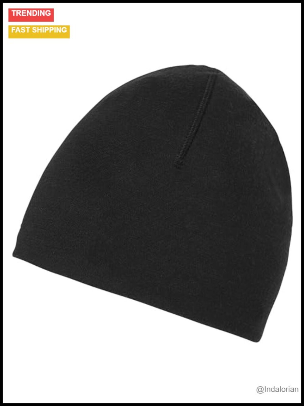 Merino Wool Moisture-Wicking Beanie Hat Flatlock Seams Winter Ski Hiking